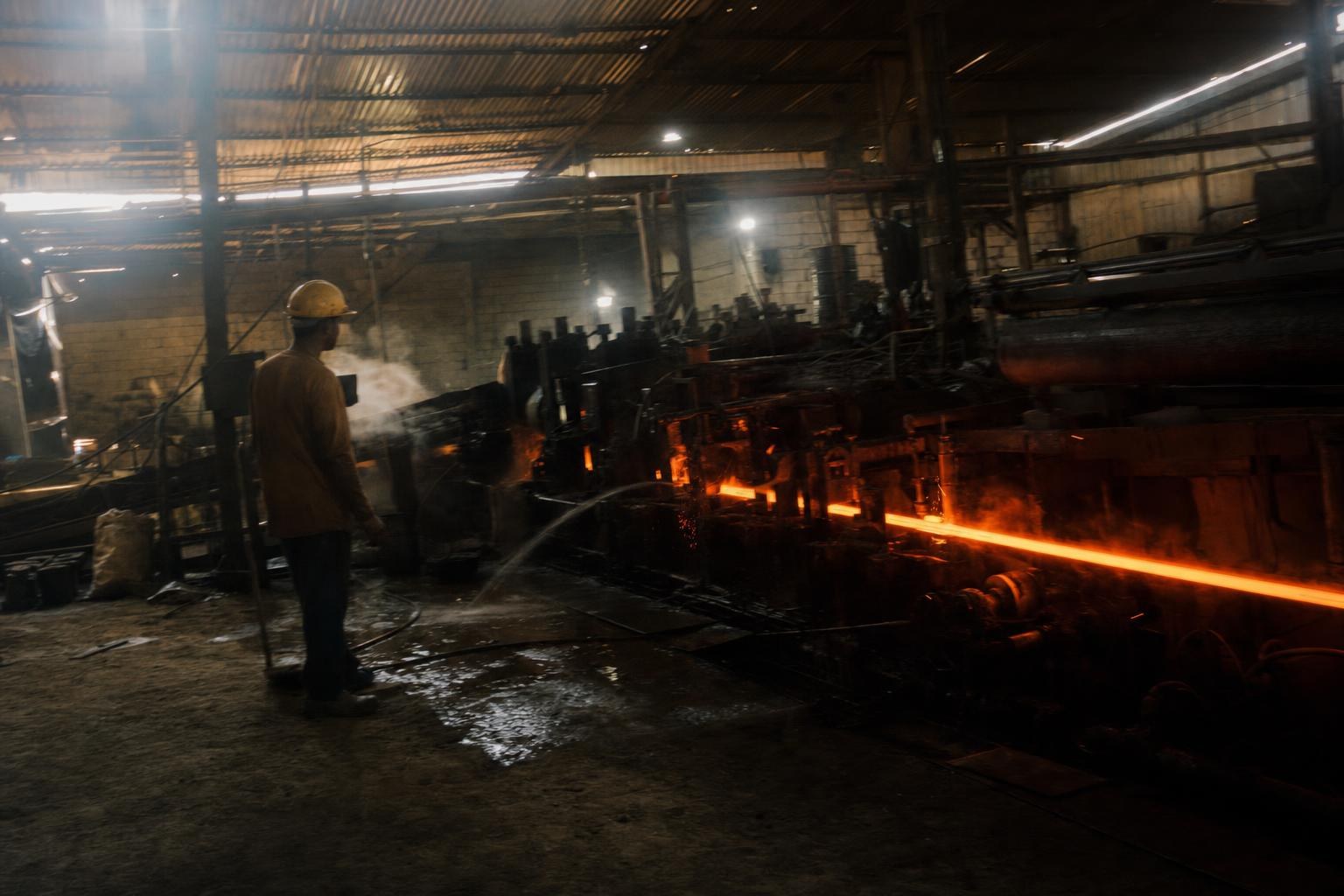 Hot rolling in a Yemeni steel plant — where uptime is everything
