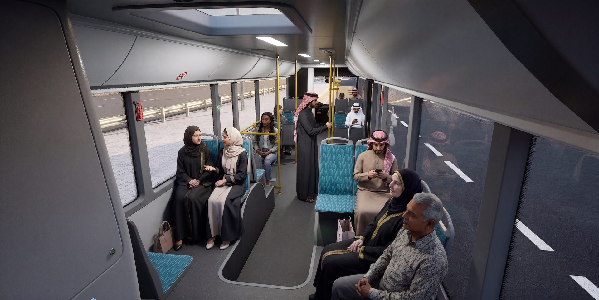 Photorealistic bus interior